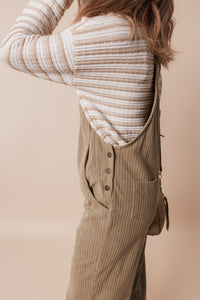 Pocketed Loose Fit Corduroy Overall