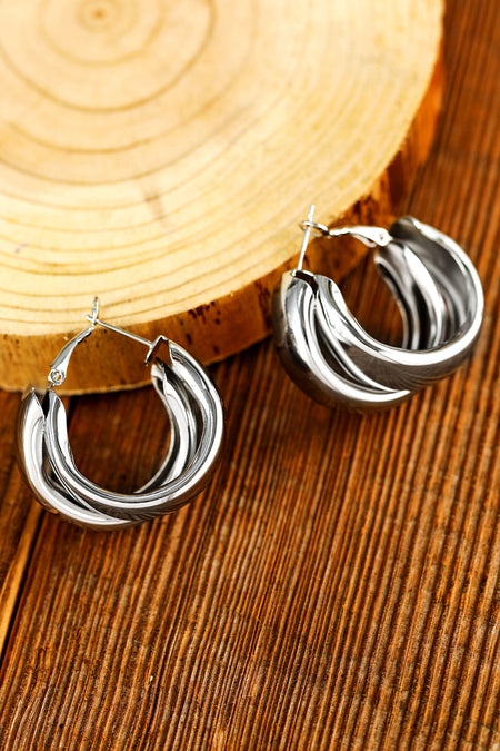 Layered Hoop Studded Earrings