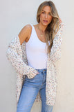 Confetti Rib Knit Long Sleeve Cardigan