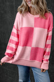 Colorblock Striped High Low Loose Sweater