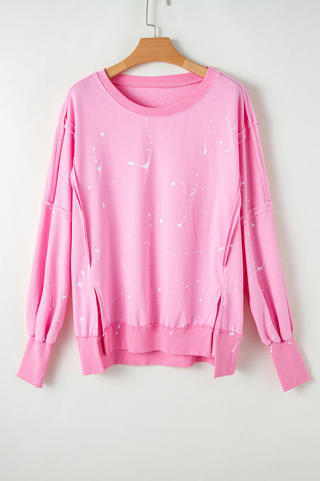 Splash Spots Exposed Seam Baggy Sweatshirt