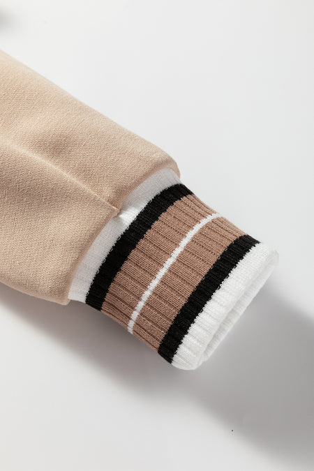 Varsity Striped V Neck Sweatshirt