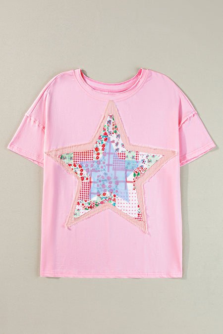 Star Patchwork Loose T-shirt