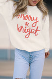 Merry Bright Letter Christmas Sweater