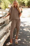 High Low Boxy Fit Tee and Crop Pants Set