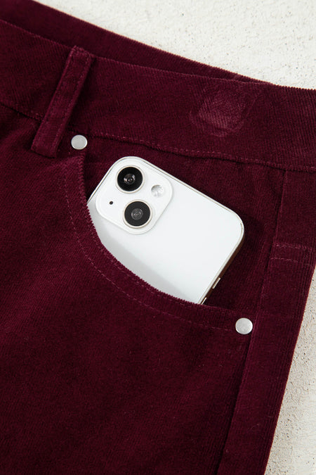 Corduroy High Waist Wide Leg Pants