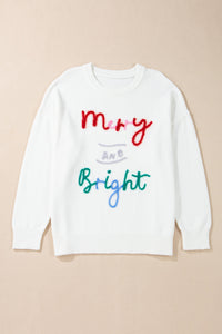 Tinsel Merry AND Bright Pattern Plus Size Christmas Sweater