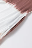 White Stripe Striped Tie Dye Spaghetti Strap Maxi Dress