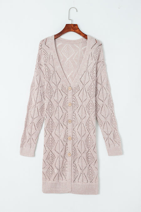 Hollow-out Openwork Knit Cardigan