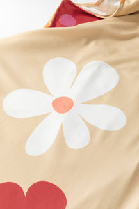 Apricot Daisy Flower Print Tank Dress