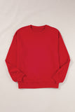 Beige Solid Classic Crewneck Pullover Sweatshirt