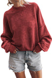 Drop Shoulder Crew Neck Pullover Sweatshirt