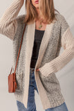 Color Block Pocketed Open Front Cardigan