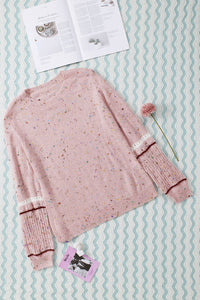 Pilling Detail Patterned Sleeve Sweater
