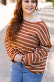 Stripe Drop Shoulder Casual Sweater