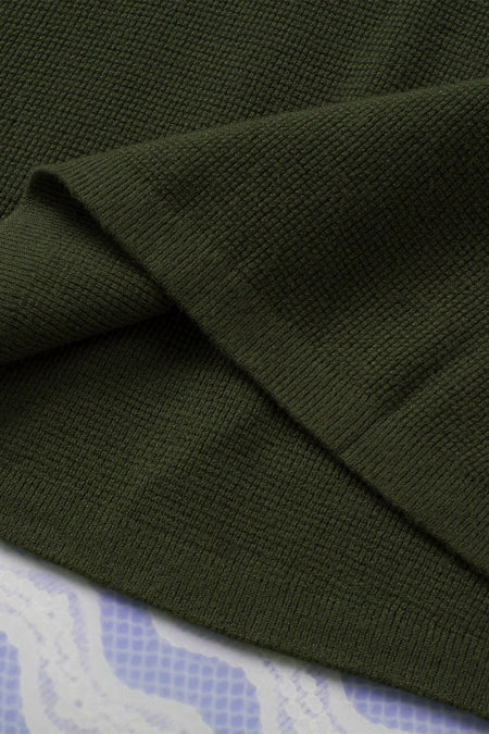 Striped Sleeve Plain Knit Sweater