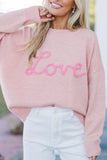 Corded Love Script Graphic Baggy Sweater