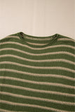 Stripe Drop Shoulder Casual Sweater