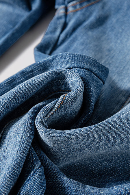 High Waist Raw Hem Flare Jeans