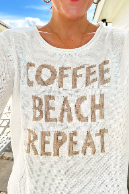 COFFEE BEACH REPEAT Graphic Sweater