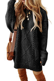 Cable Knit Drop Shoulder Loose Fit Sweater Dress