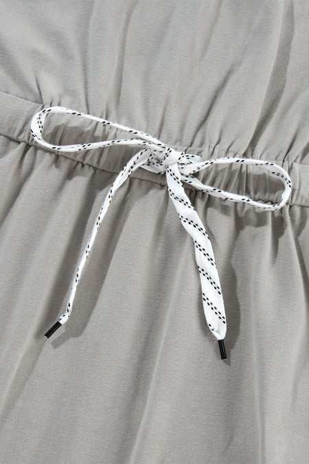 Sleeveless Drawstring Waist Mini Dress