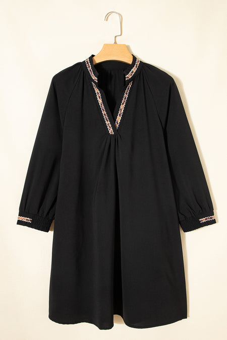 Contrast Trim Shift Mini Dress