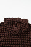 Dark Brown Bubble Textured Waffle Hoodie