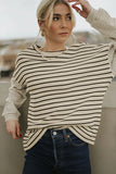 Striped Patchwork Loose Long Sleeve Tee