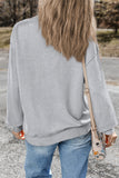 Plain Drop Shoulder Crewneck Pullover Sweatshirt