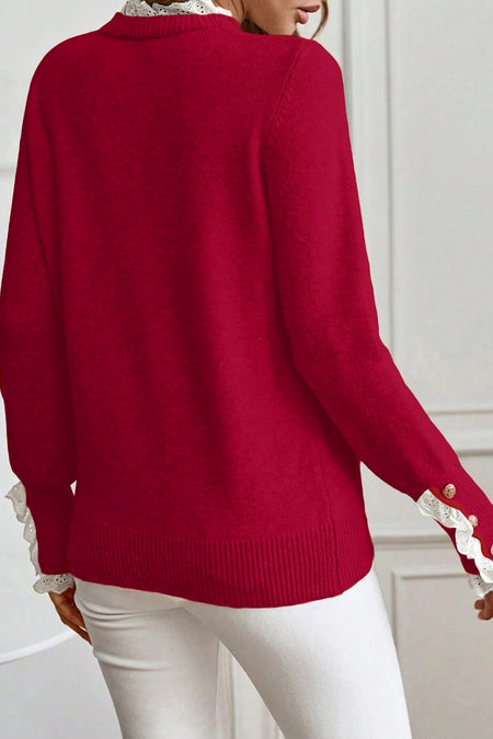 Lace Trim  Sweater
