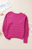 Bow Knot Cut Out Round Neck Loose Sweater