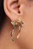 Gold Bow Knot Plated Alloy Stud Earrings