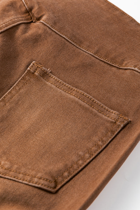 High Waist Raw Hem Flare Jeans