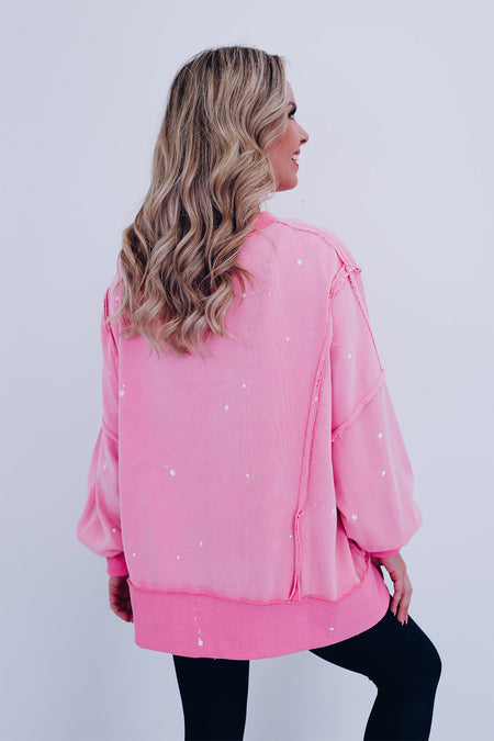 Splash Spots Exposed Seam Baggy Sweatshirt