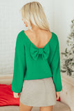Bow Bubble Sleeve Sweater