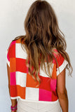 Color Block Cap Sleeve Sweater