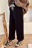 Fleece Lined Leopard Drawstring Pants