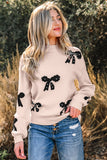 Pearl Bow Pattern Sweater