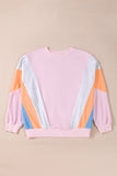 Color Block Batwing Sleeve Loose Fit Sweatshirt