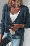 Open Knit Drop Shoulder Sweater Cardigan