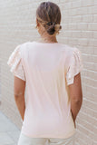 Pink Sequin Sleeves Crew Neck T-Shirt