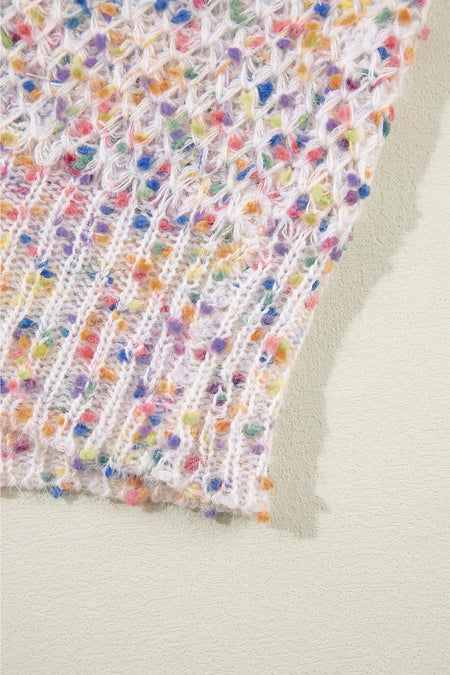 Confetti Knit Popcorn Sweater Top