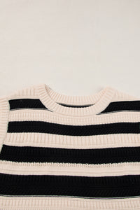 Ribbed Trim Knitted Sweater Vest