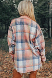 Plaid Corduroy Patchwork Chest Pocket Shacket