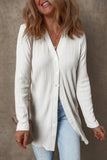 Ribbed Button up Tunic Cardigan