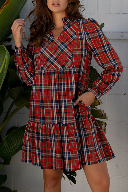 Plaid Shift Mini Dress