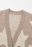 Sherpa Star Sweater Pocketed Cardigan