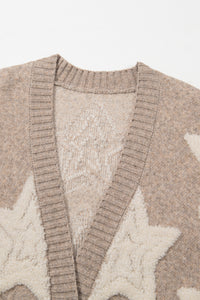 Sherpa Star Sweater Pocketed Cardigan