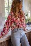 Ruffled Stitch Buttoned Loose Fit Shirt